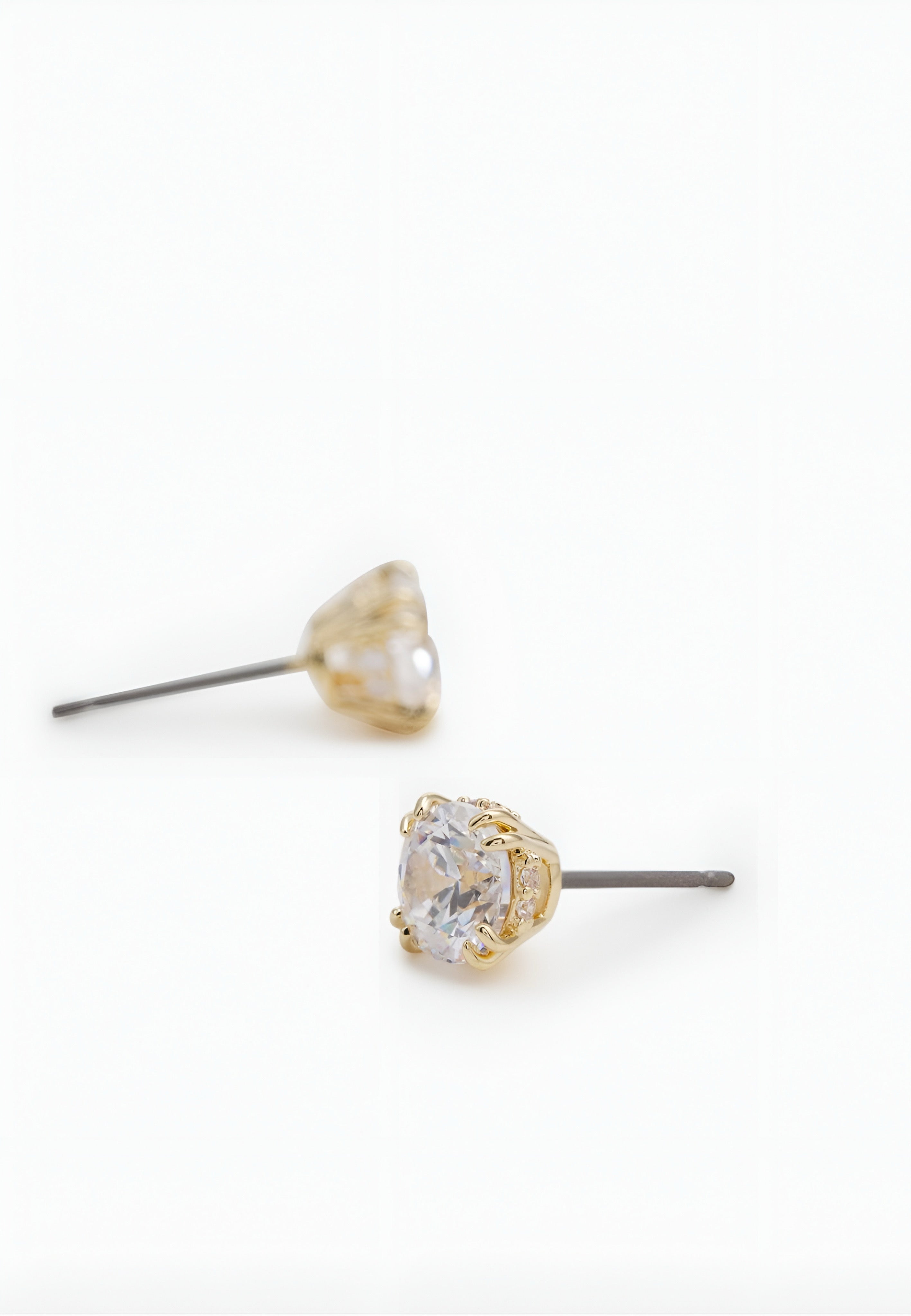 Swarovski - STILLA STUD EARRINGS ROUND CUT - Earrings - White