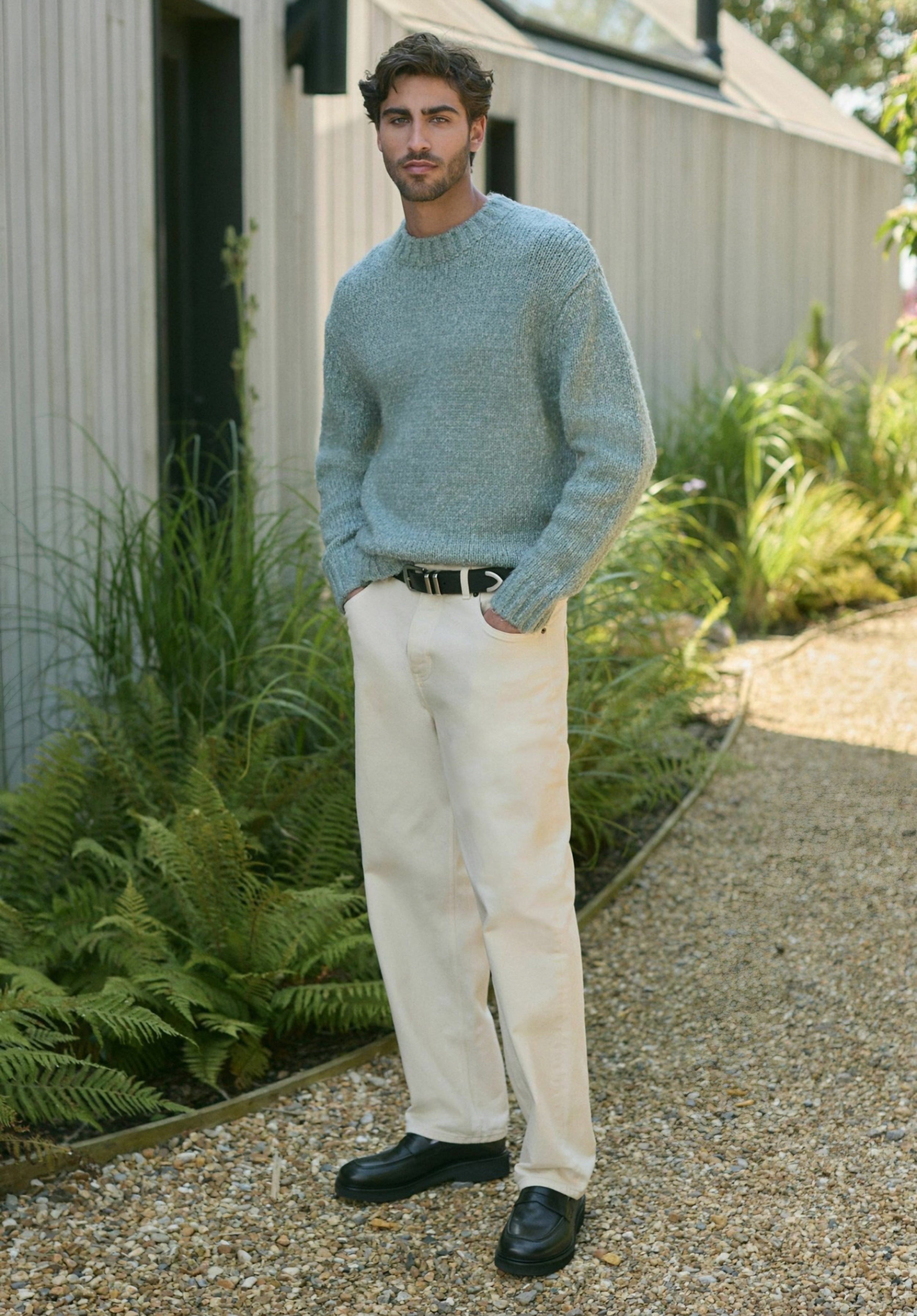 Next - Blue Crew Relaxed Fit Knitted Sweater
