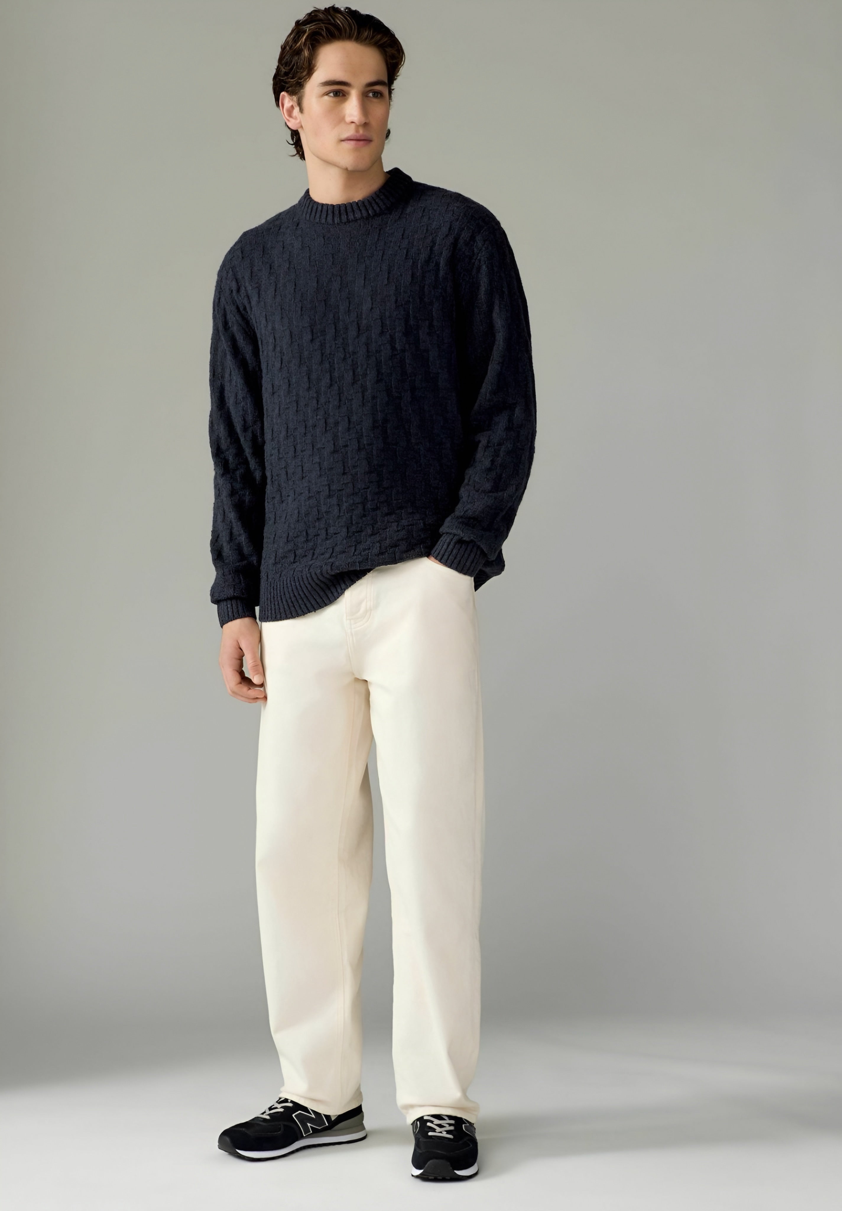 Next REGULAR FIT TEXTURED CREW - Knit Sweater - Charcoal Grey