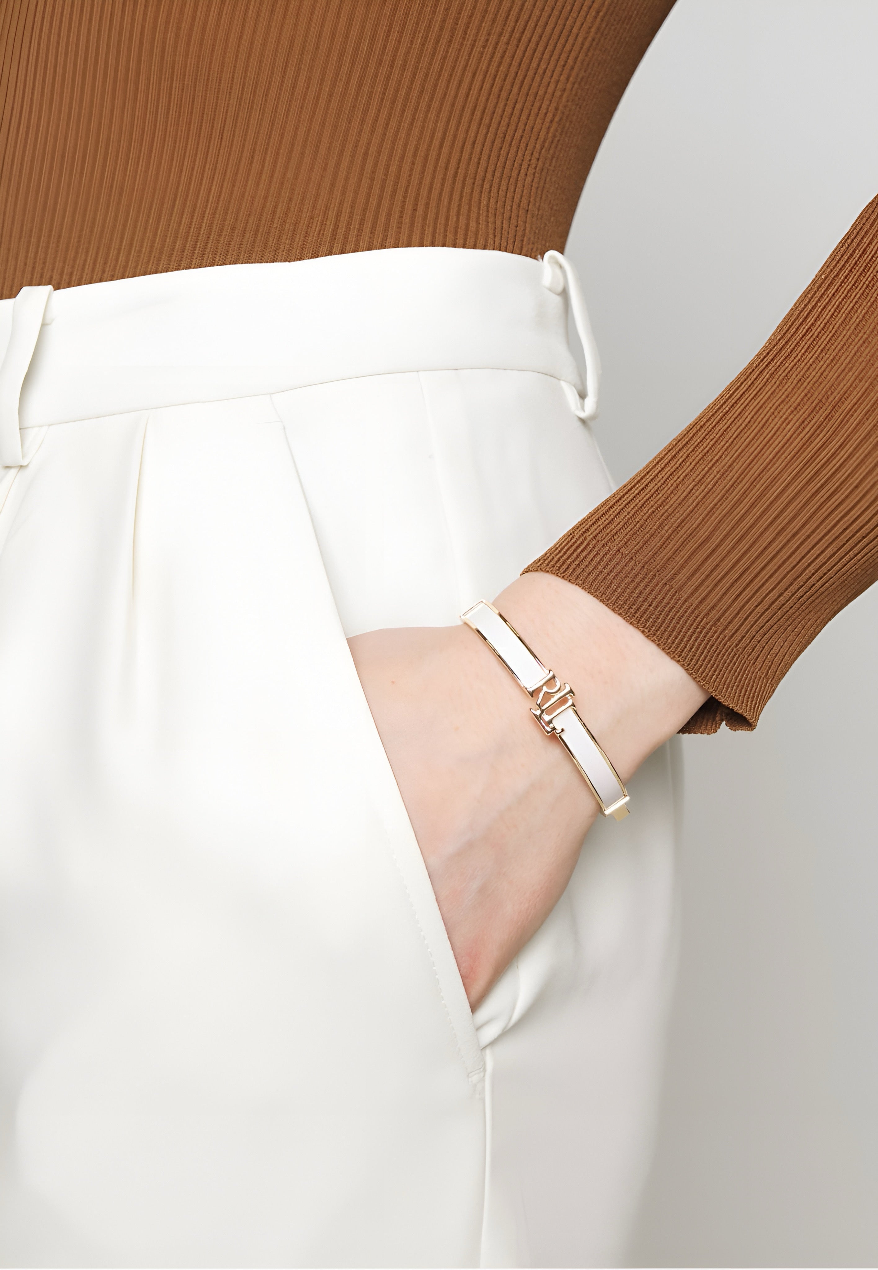 Lauren Ralph Lauren - HINGE BANGLE - Bracelet - Gold-Coloured/White