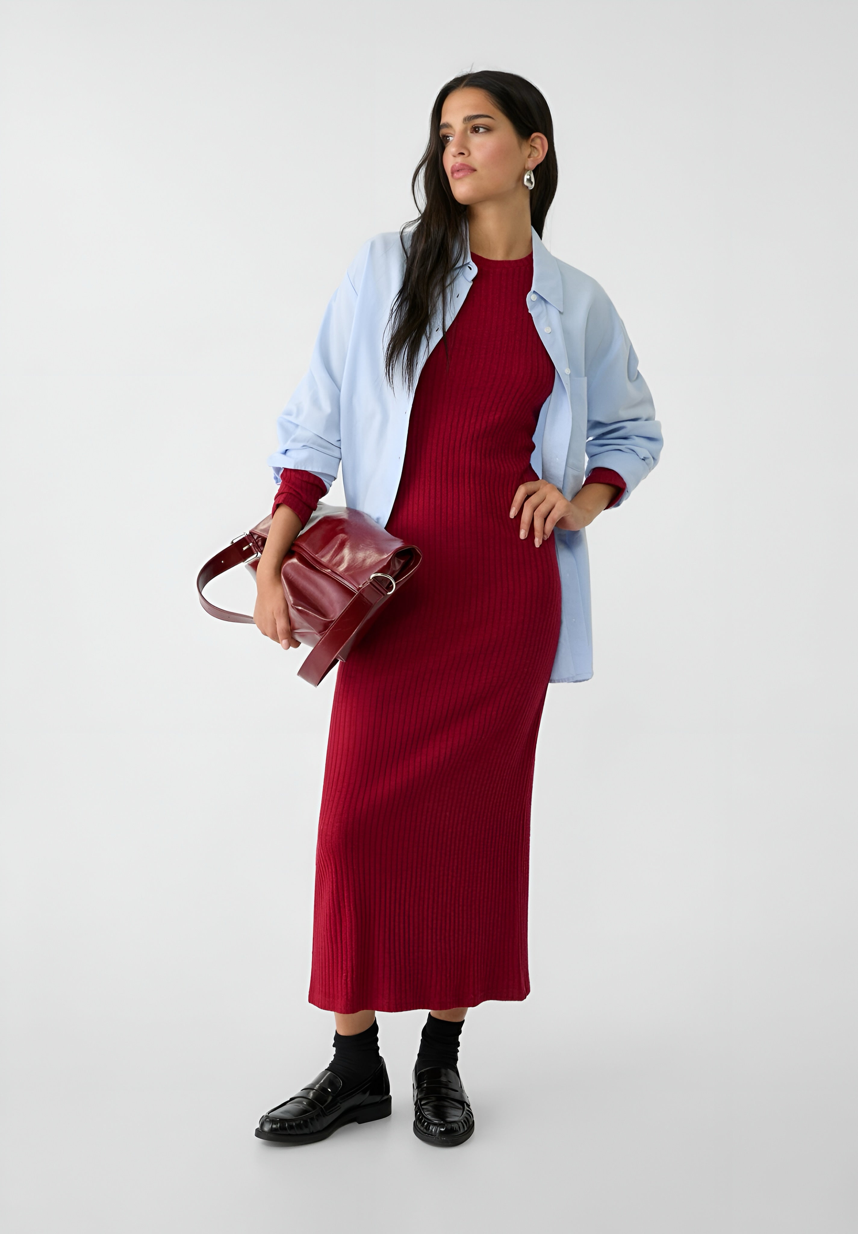 KNIT - Casual Dress - Bordeaux