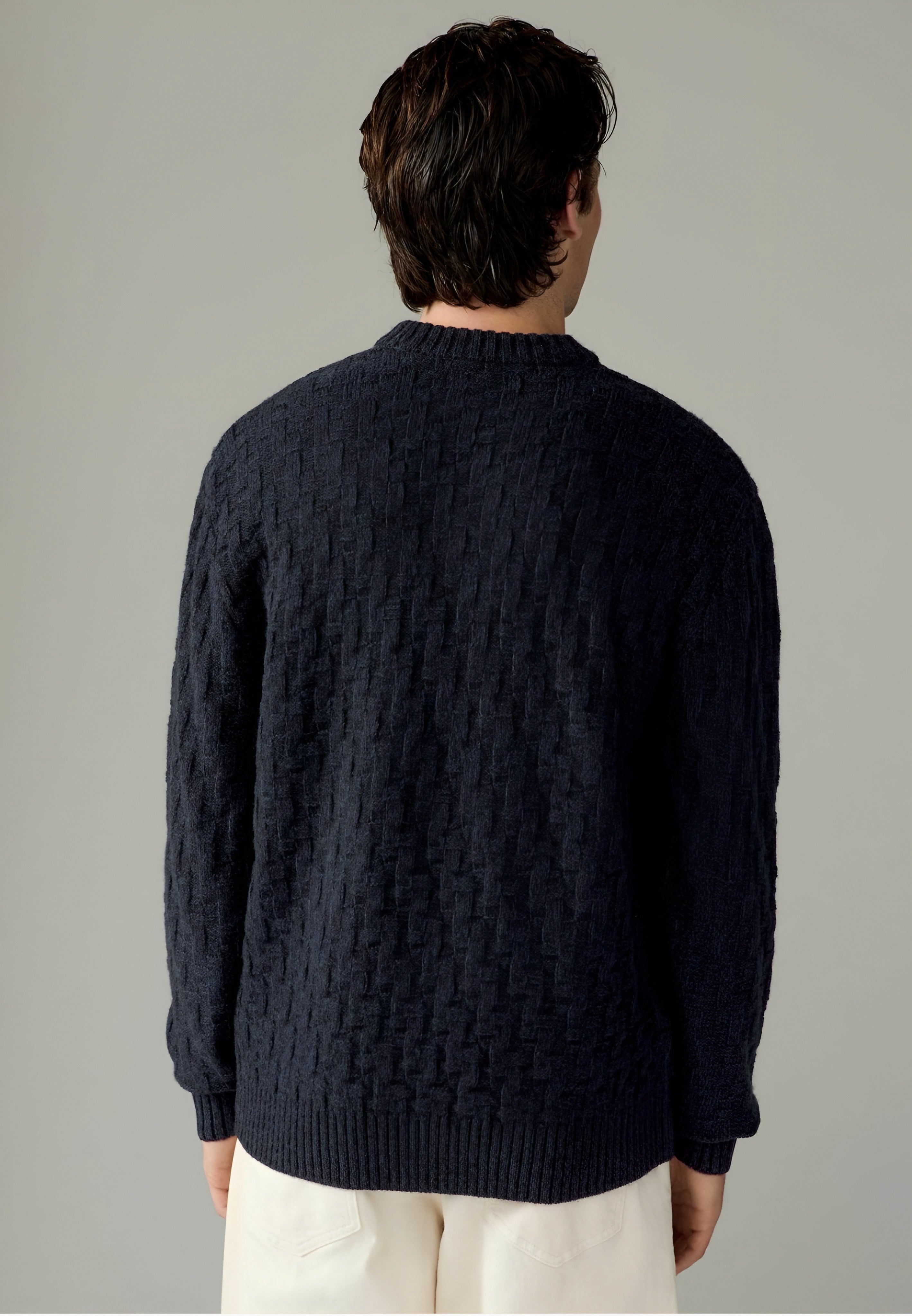 Next REGULAR FIT TEXTURED CREW - Knit Sweater - Charcoal Grey