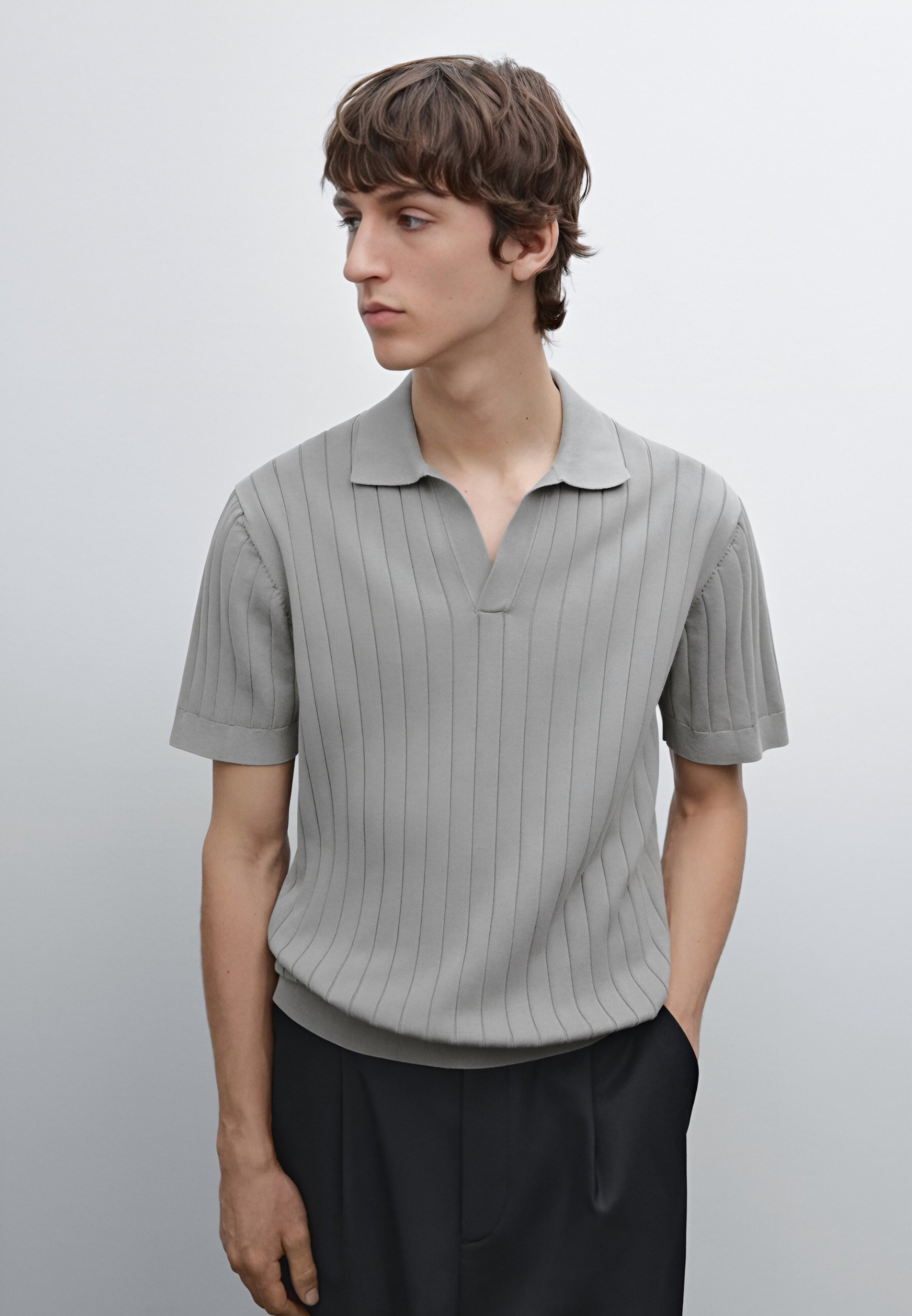 V-NECK - Poloshirt - Grey