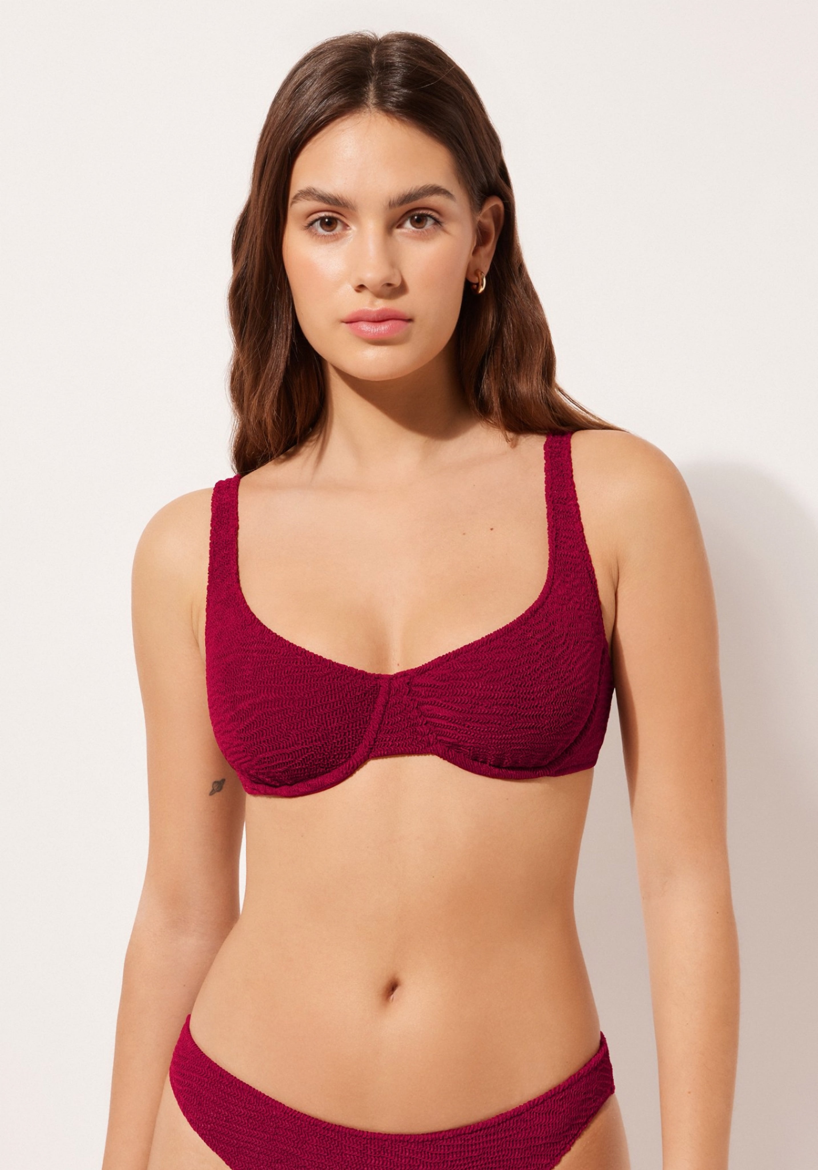 CALZEDONIA CRINKLE WAVES – BIKINI TOP – CHERRY RED