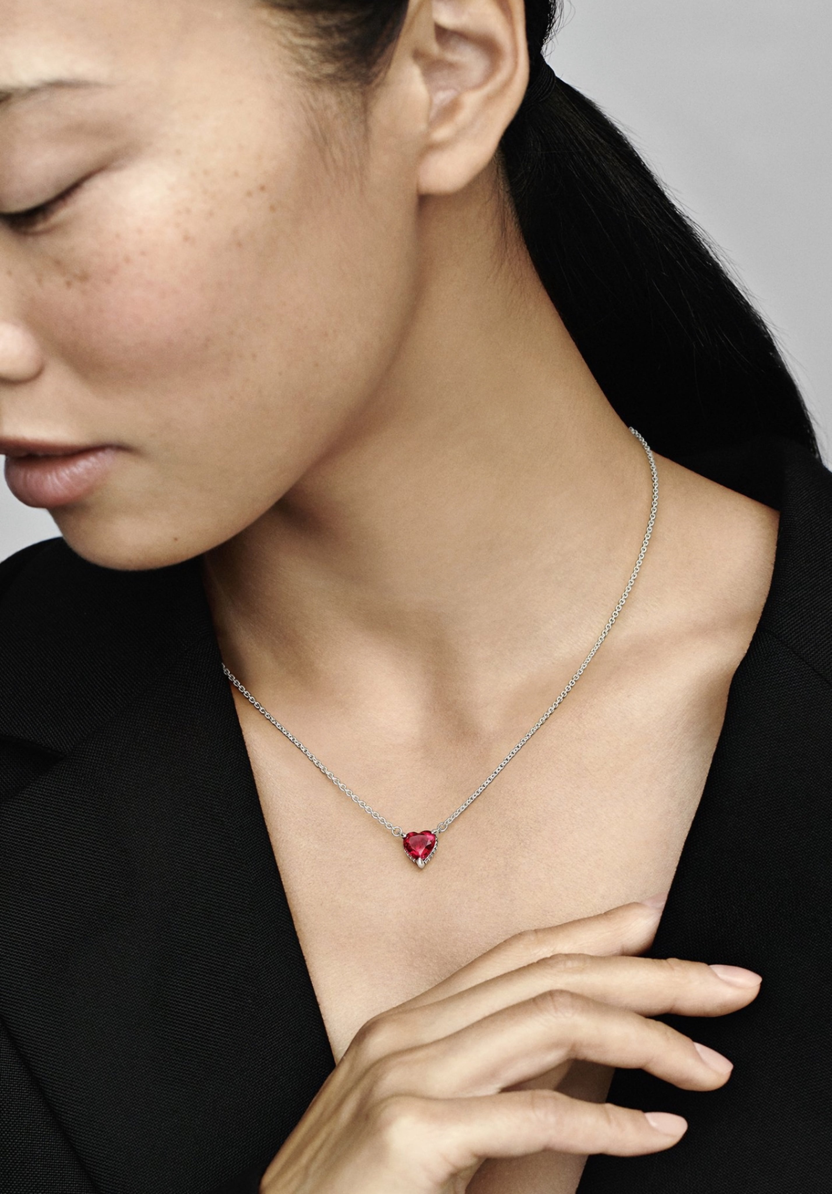 Pandora - Sparkling Heart Halo Collier - Sterling Silver