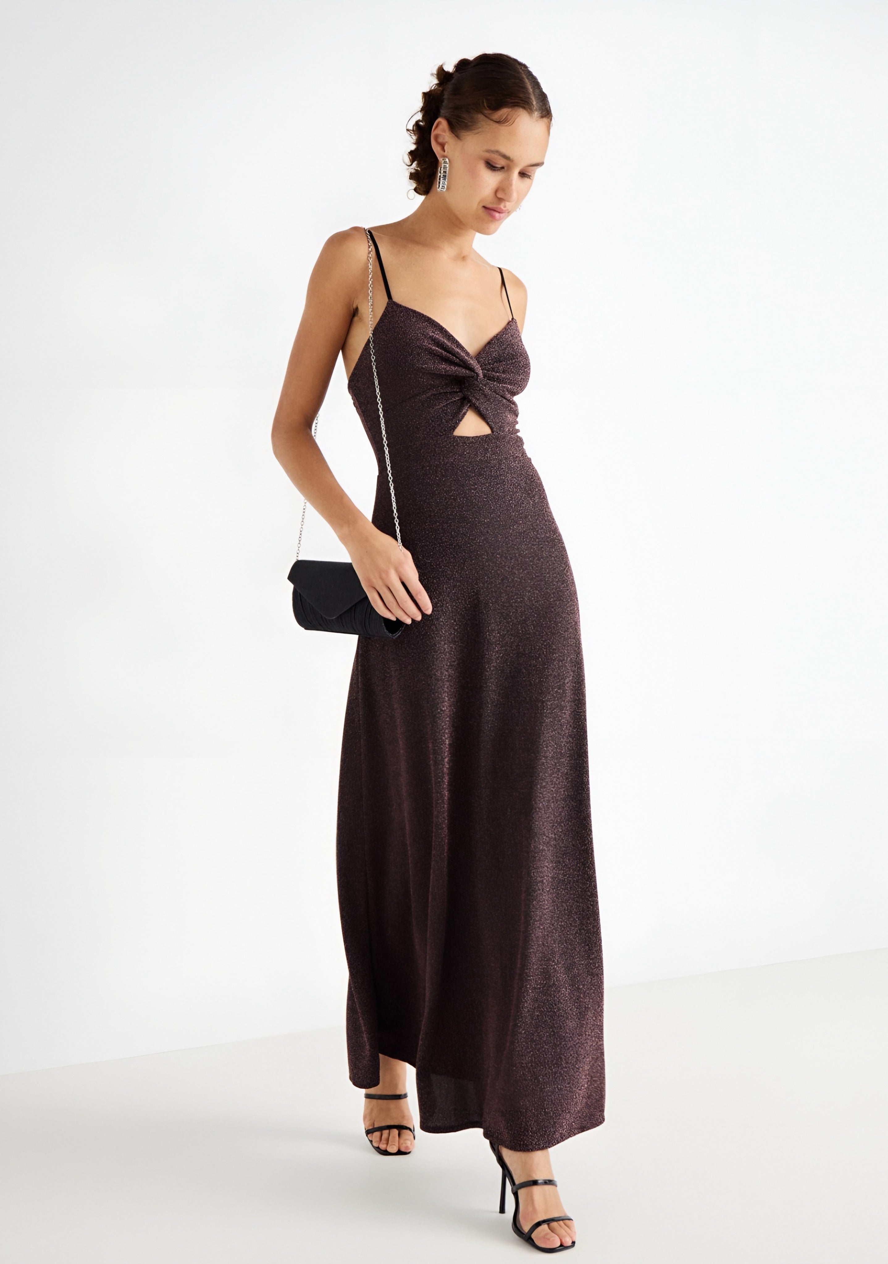 WAL G. EXCLUSIVE GLITTER AMELIA - Jersey Dress - Bronze