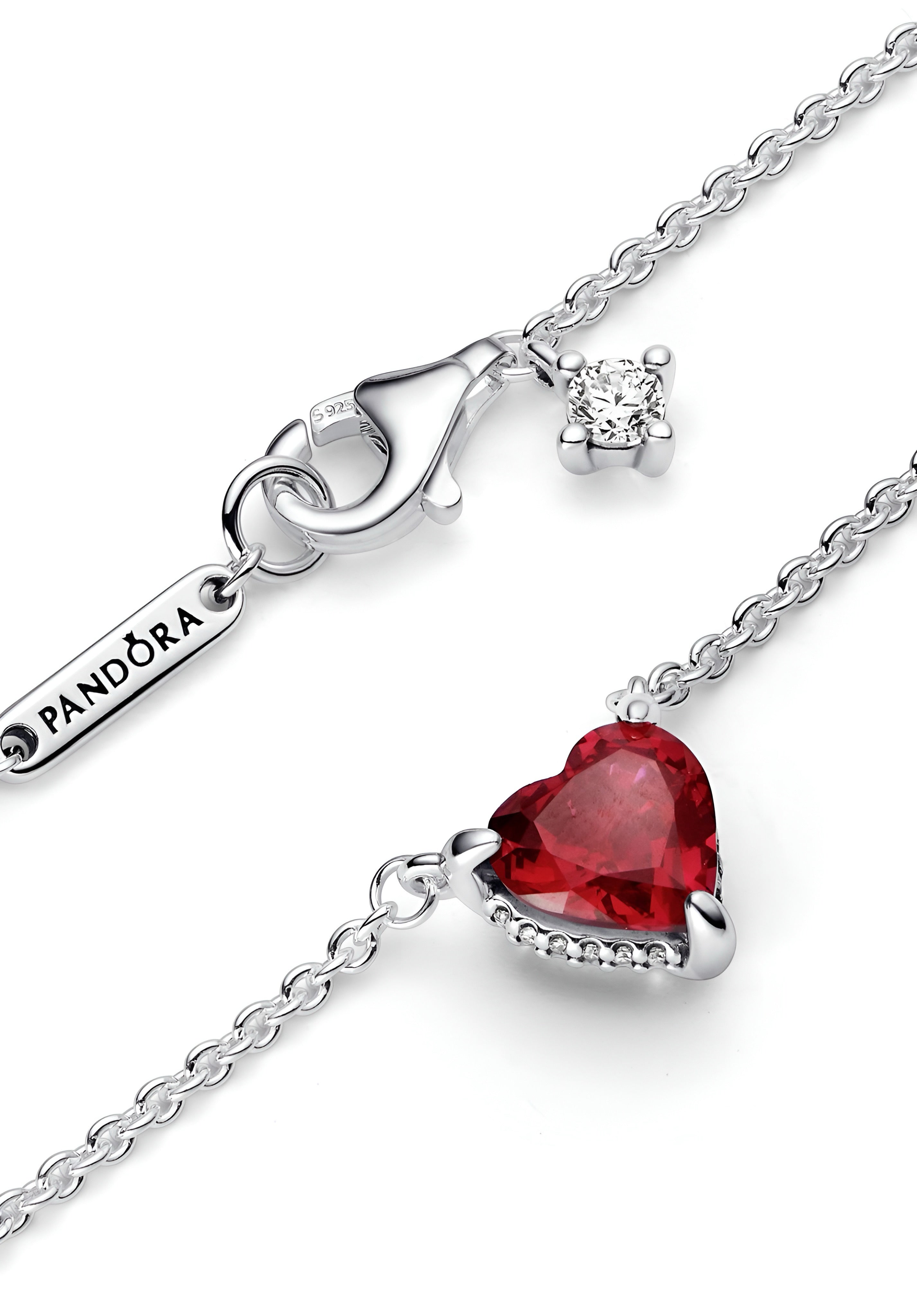 Pandora - Sparkling Heart Halo Collier - Sterling Silver