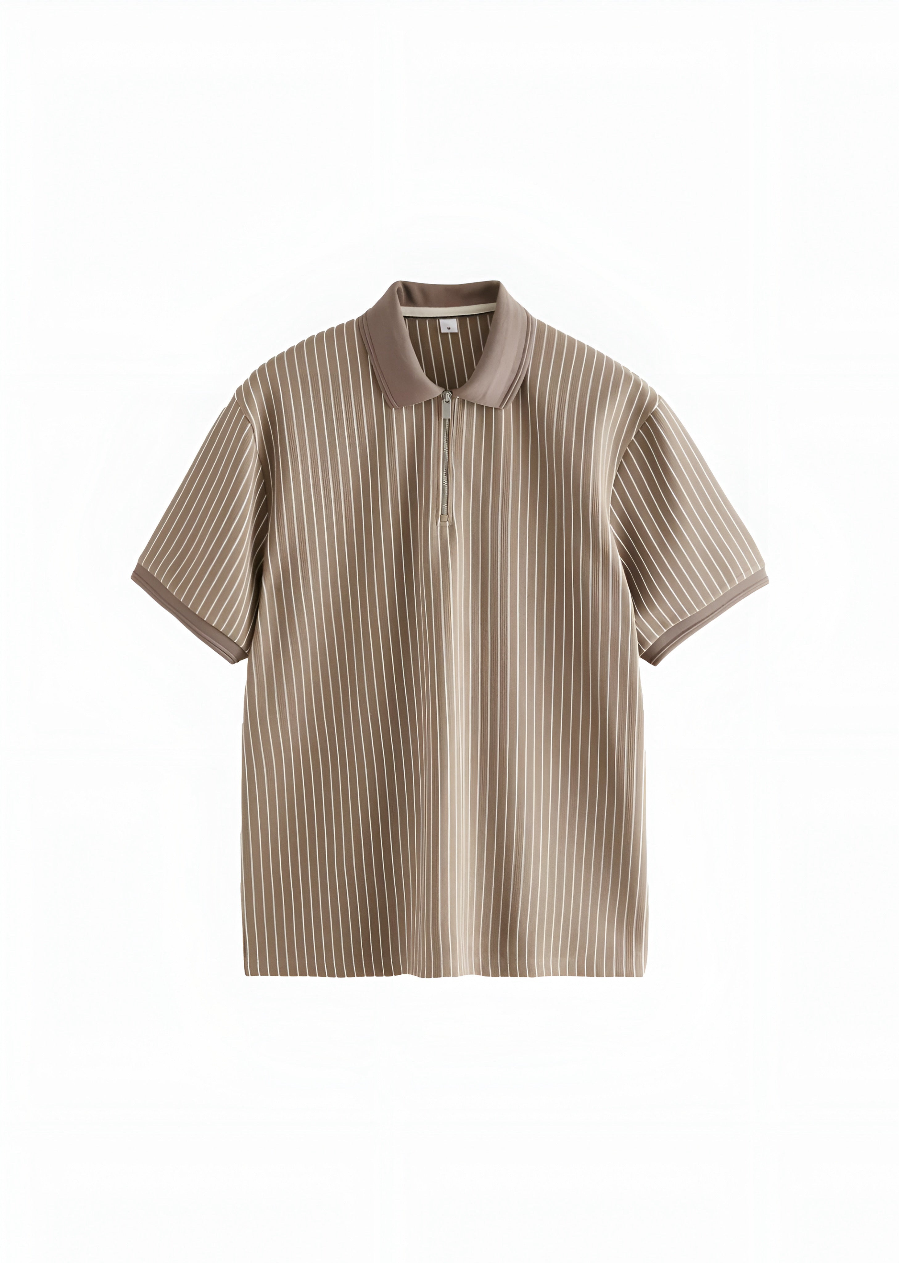 Next - Vertical Stripe Regular Fit Polo Shirt - Neutral