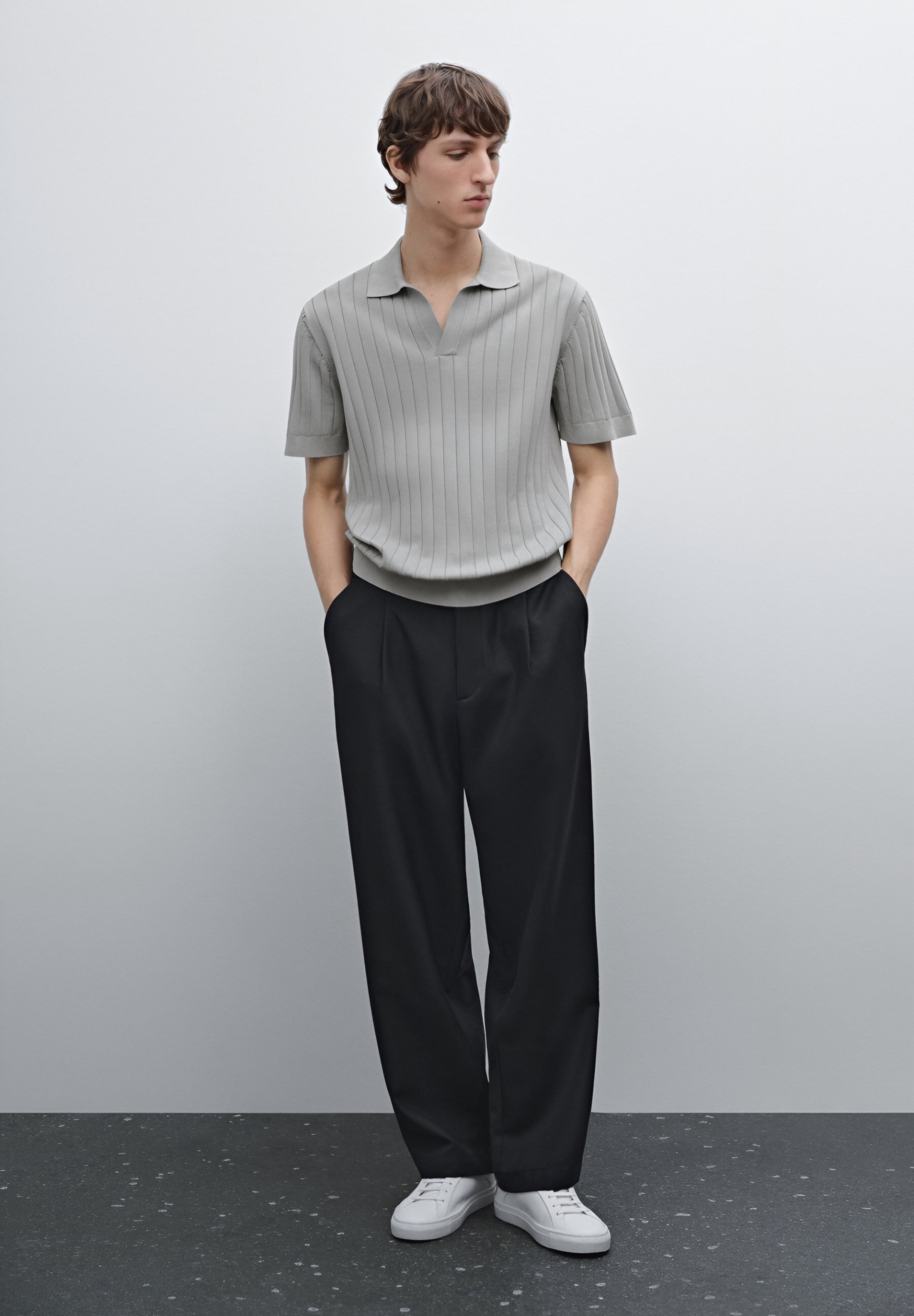 V-NECK - Poloshirt - Grey