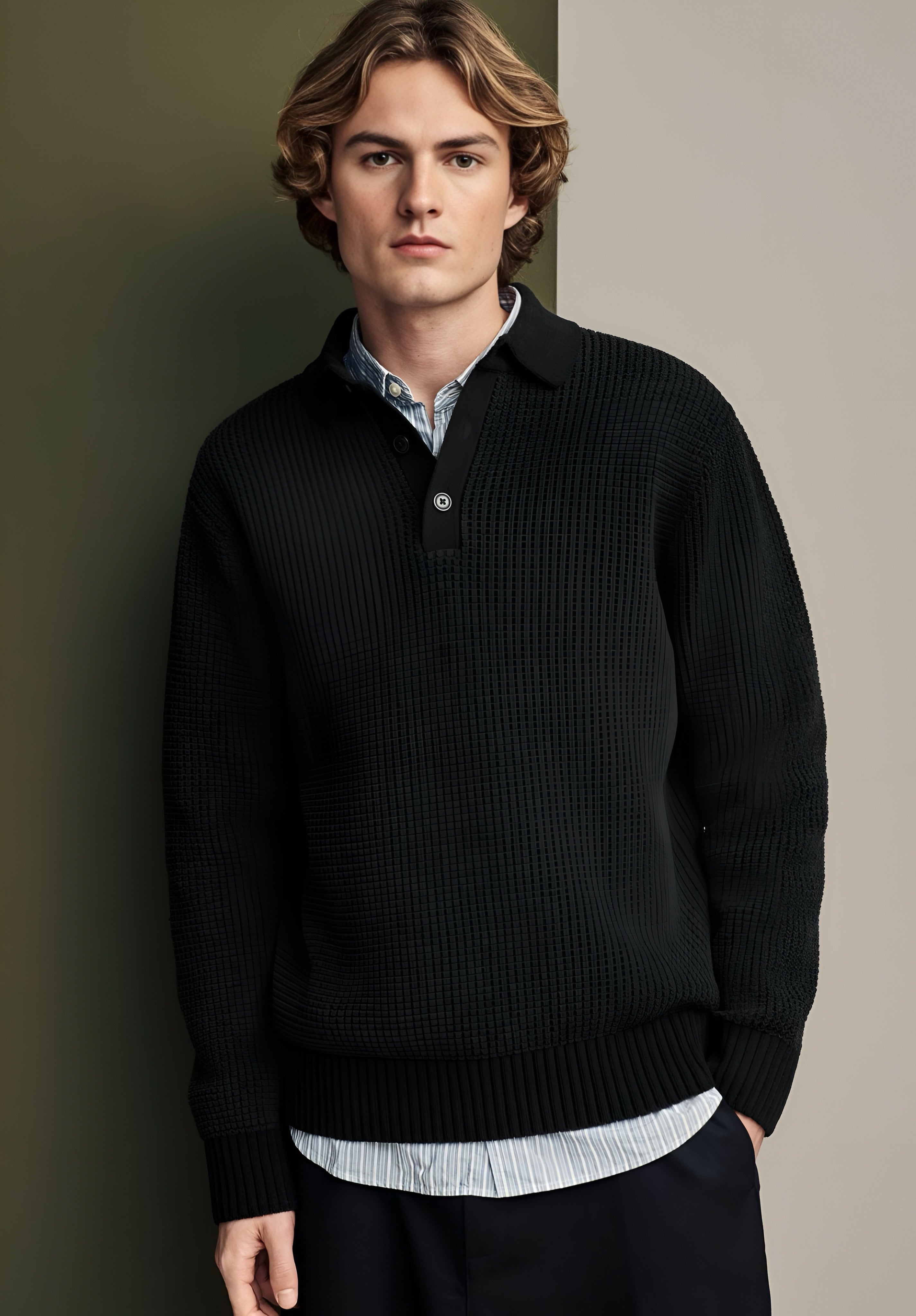 Knitted Sweater - Black