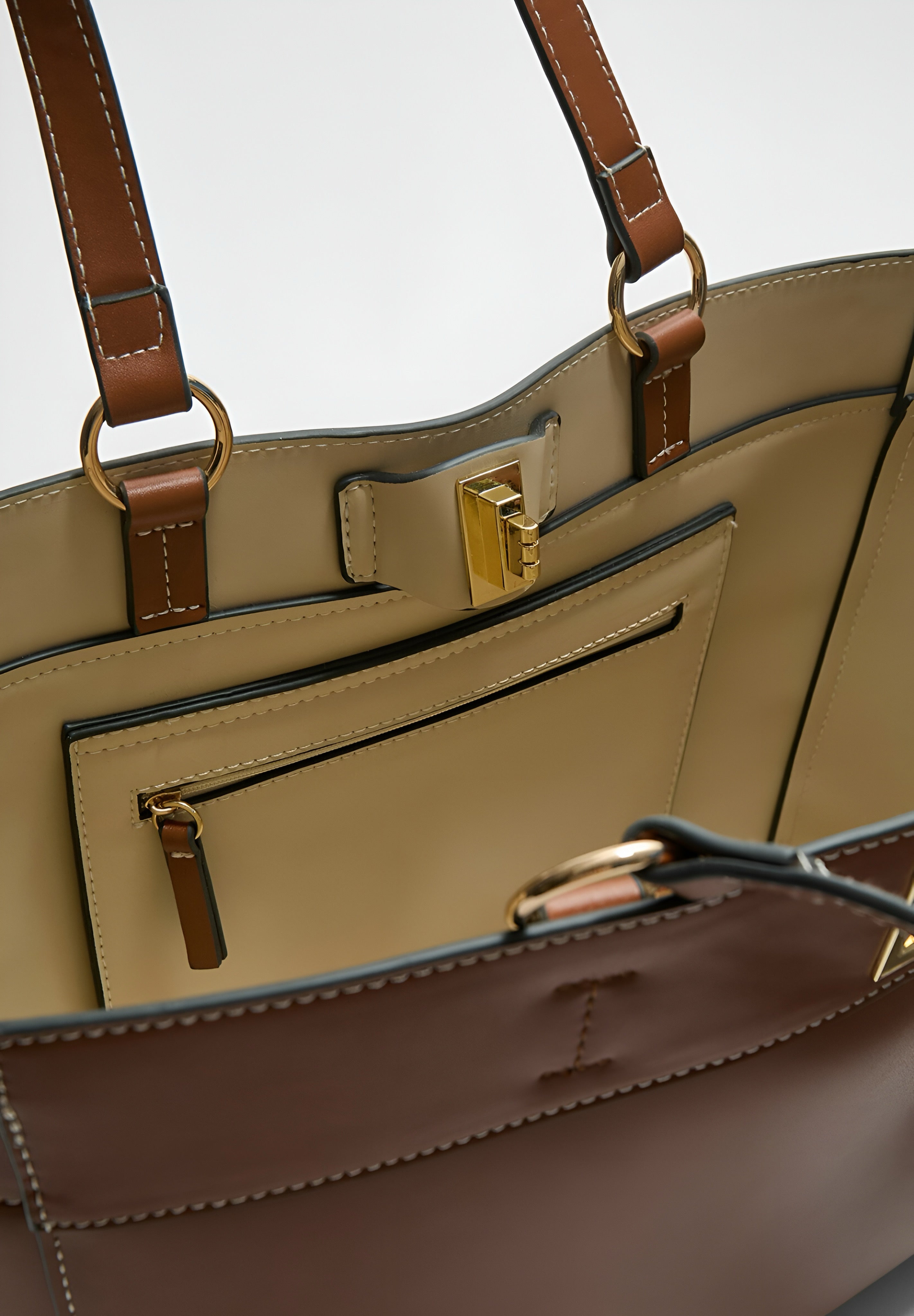 Stradivarius - Shopping Bag - Camel