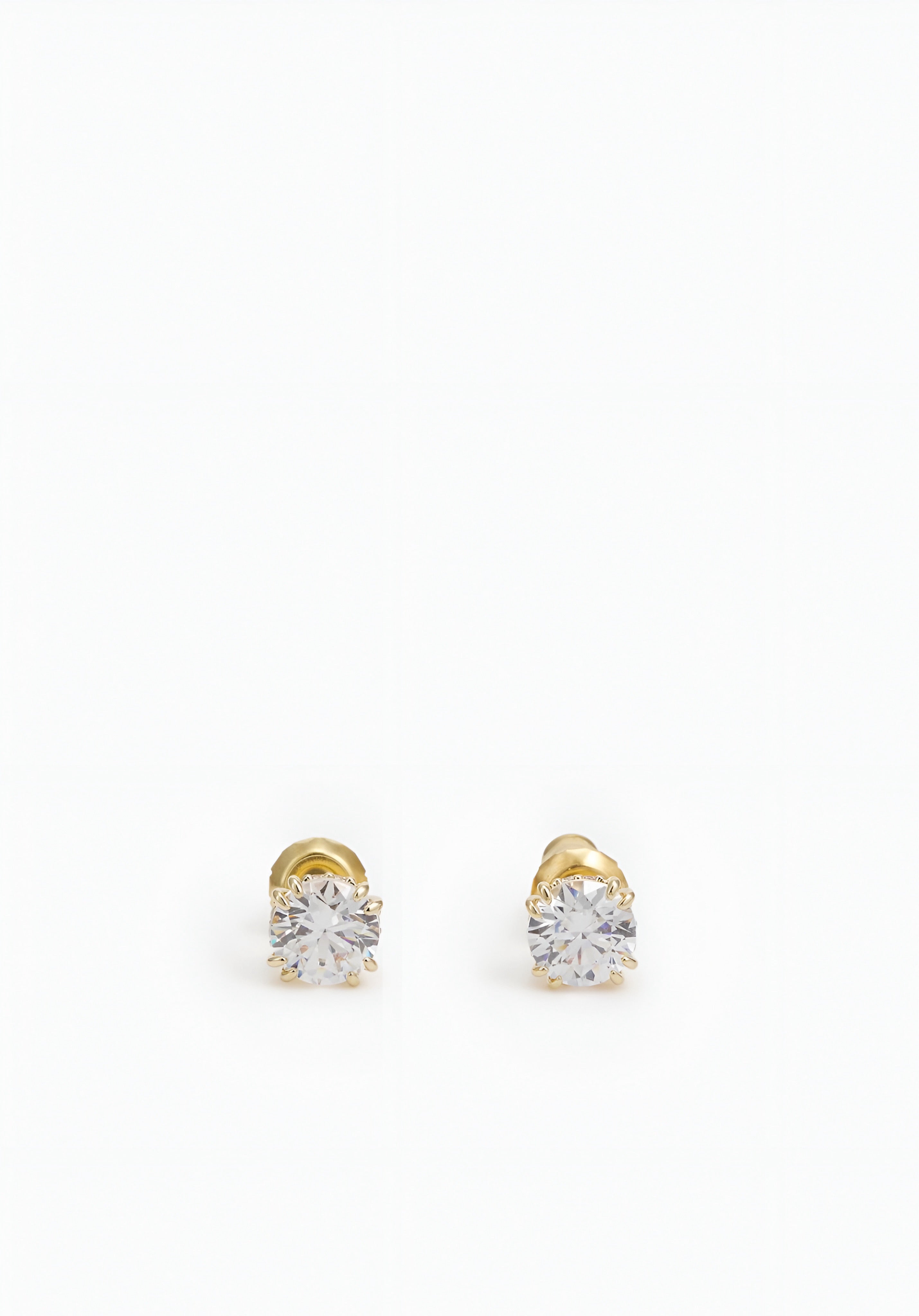 Swarovski - STILLA STUD EARRINGS ROUND CUT - Earrings - White
