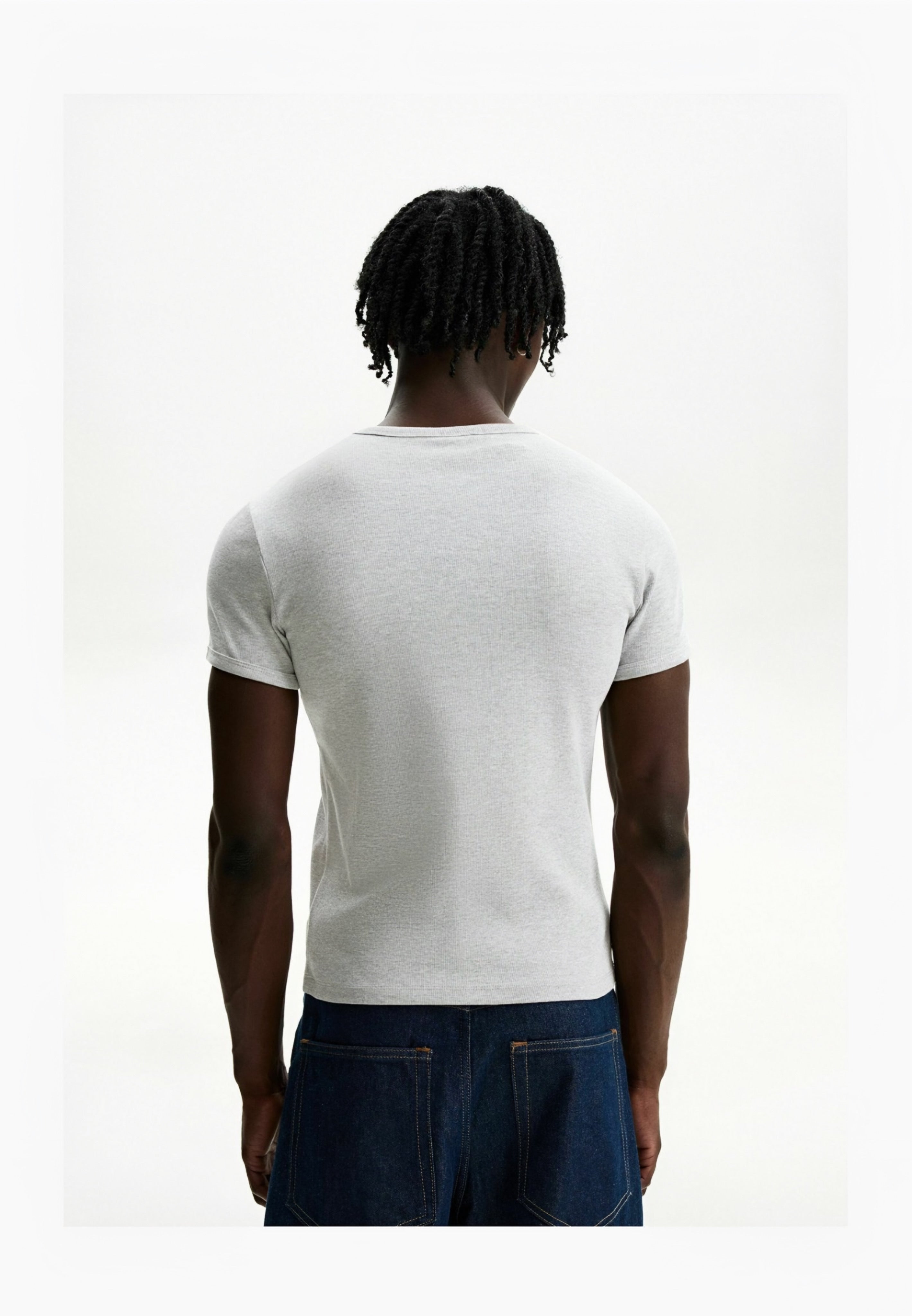 BERSHKA SHORT SLEEVE - BASIC T-SHIRT - DARK GREY