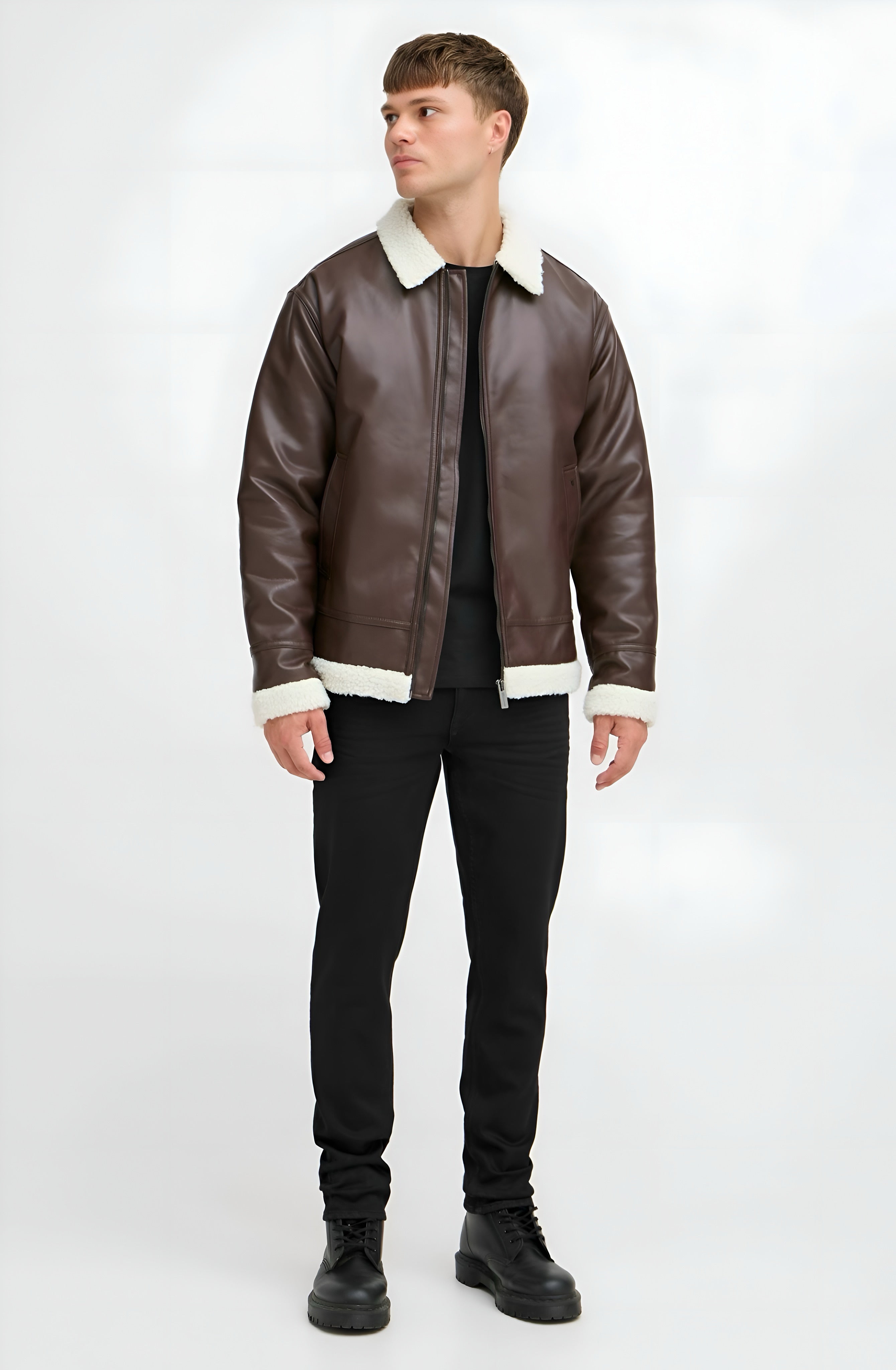 INDICODE JEANS IDSulto - Faux Leather Jacket - Coffee Bean