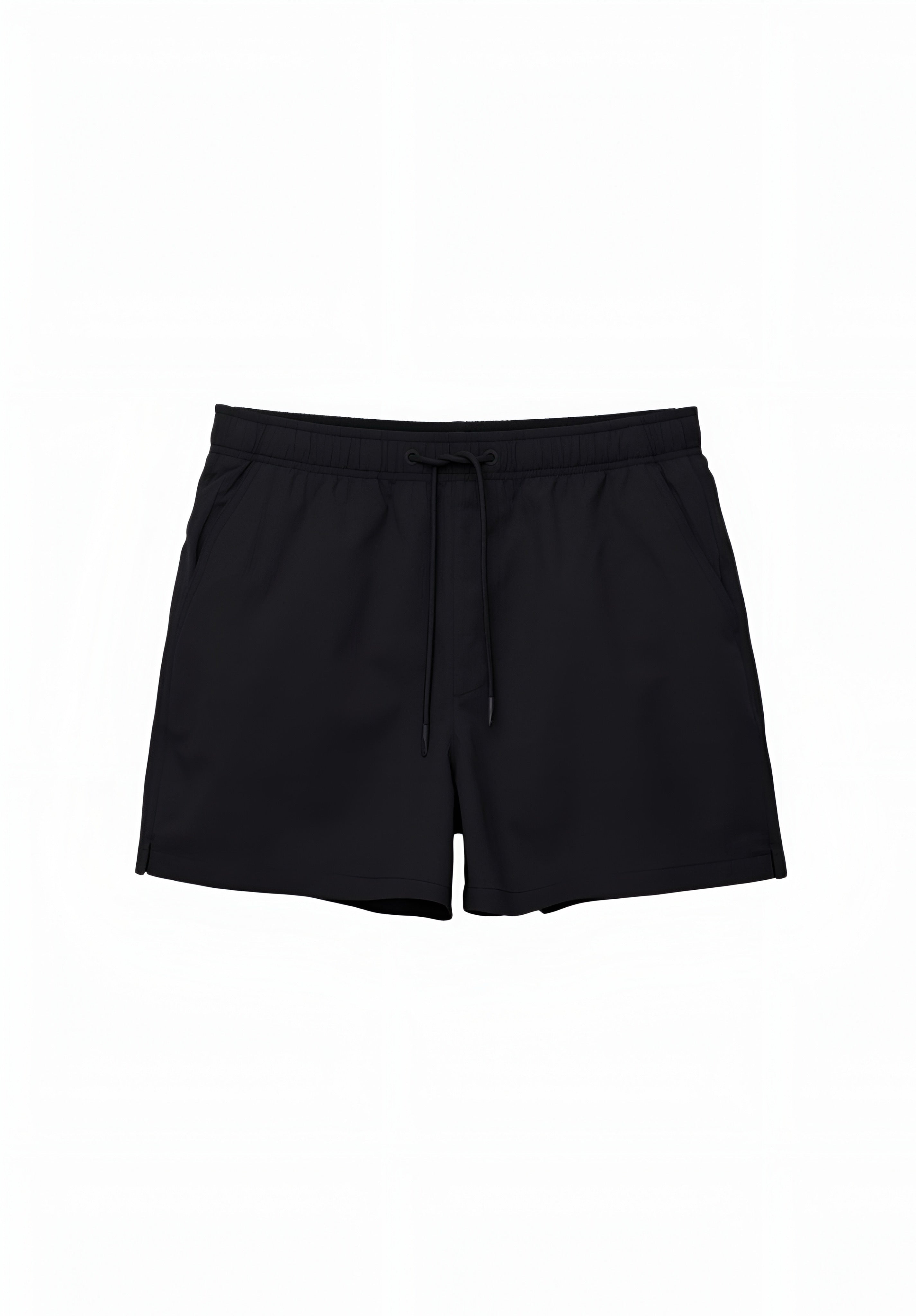 PULL&BEAR TEXTURED - SWIM SHORTS - BLACK