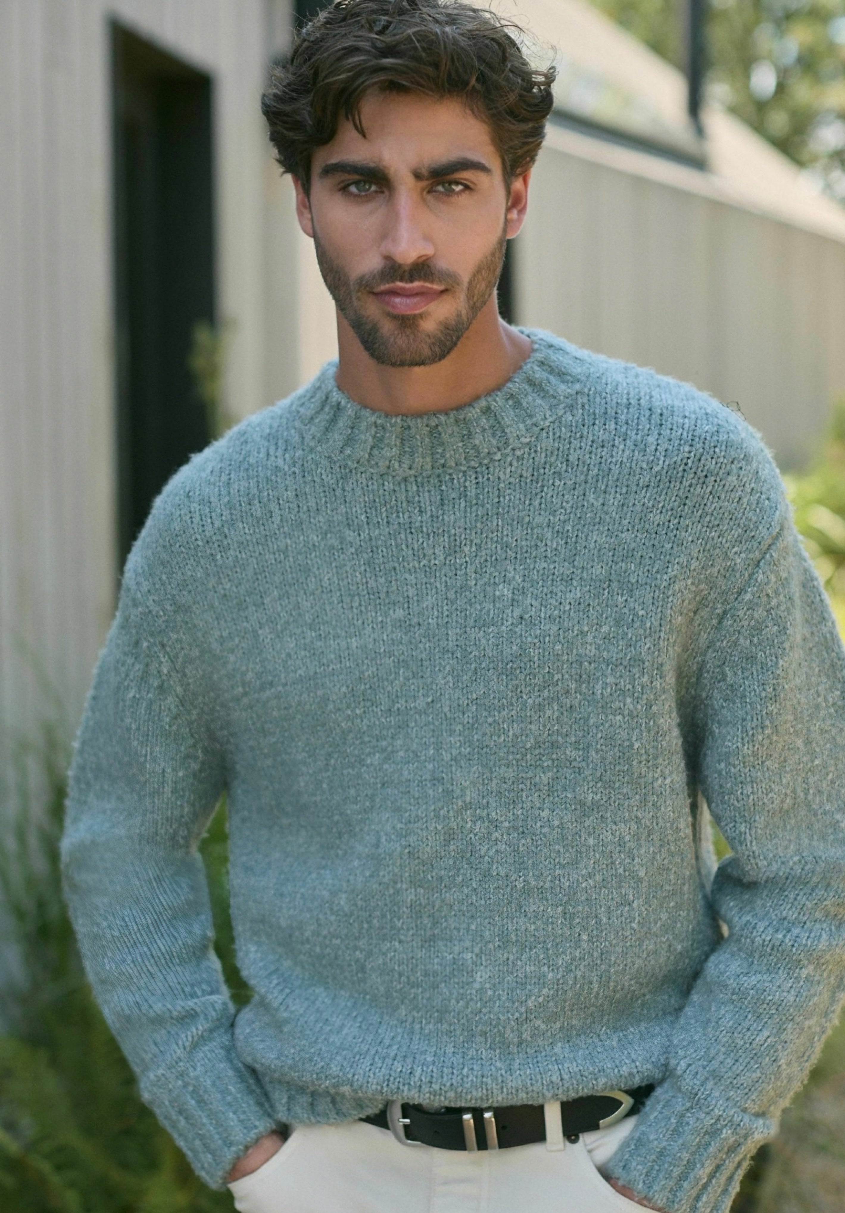 Next - Blue Crew Relaxed Fit Knitted Sweater