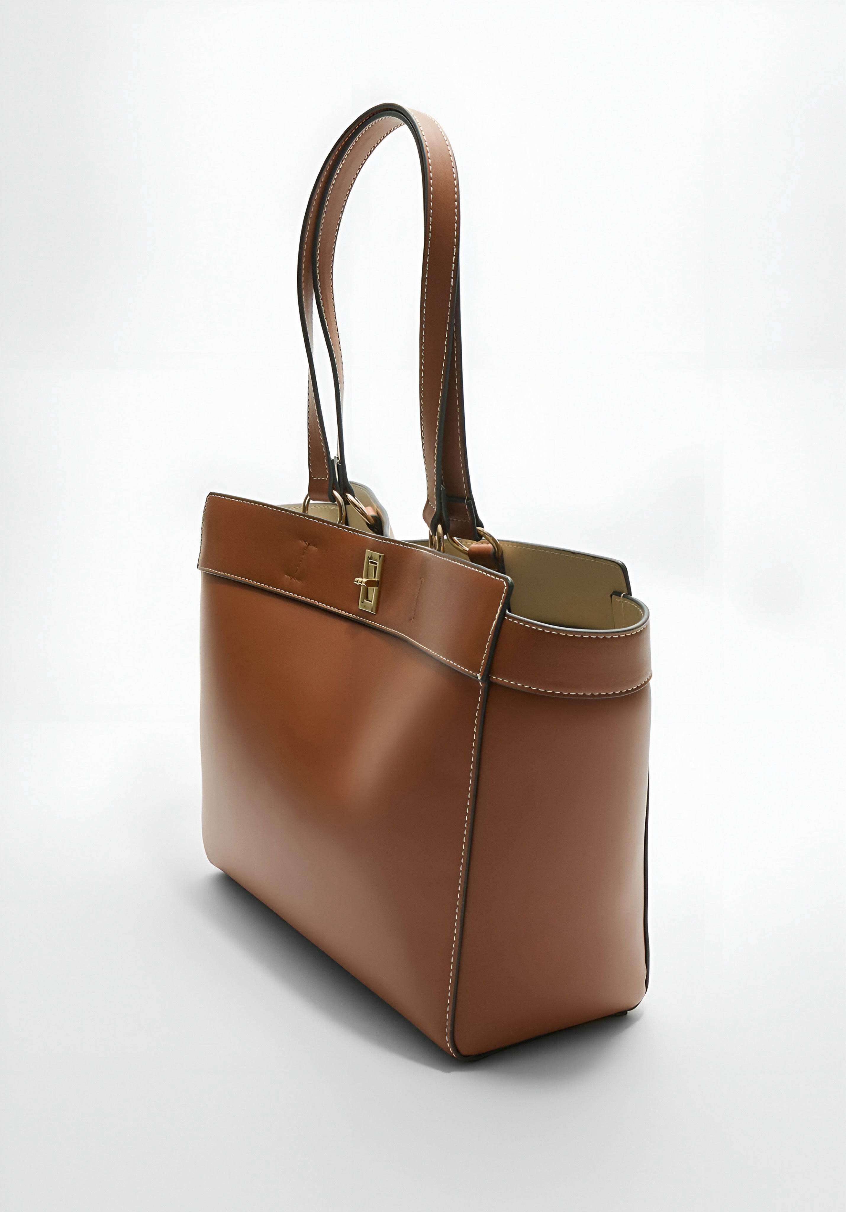 Stradivarius - Shopping Bag - Camel