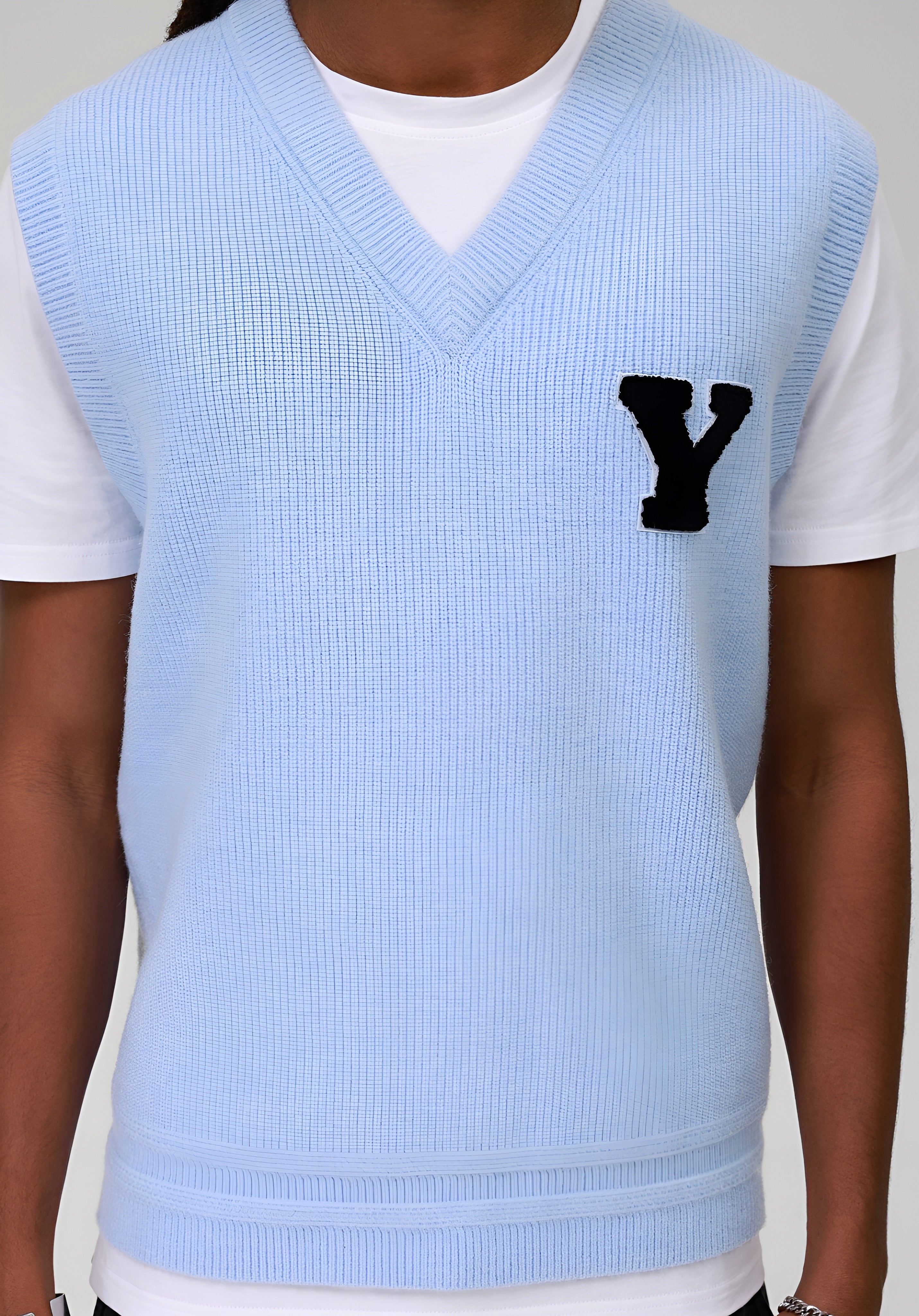 YOURTURN UNISEX - KNITTED SWEATER - BLUE GREY