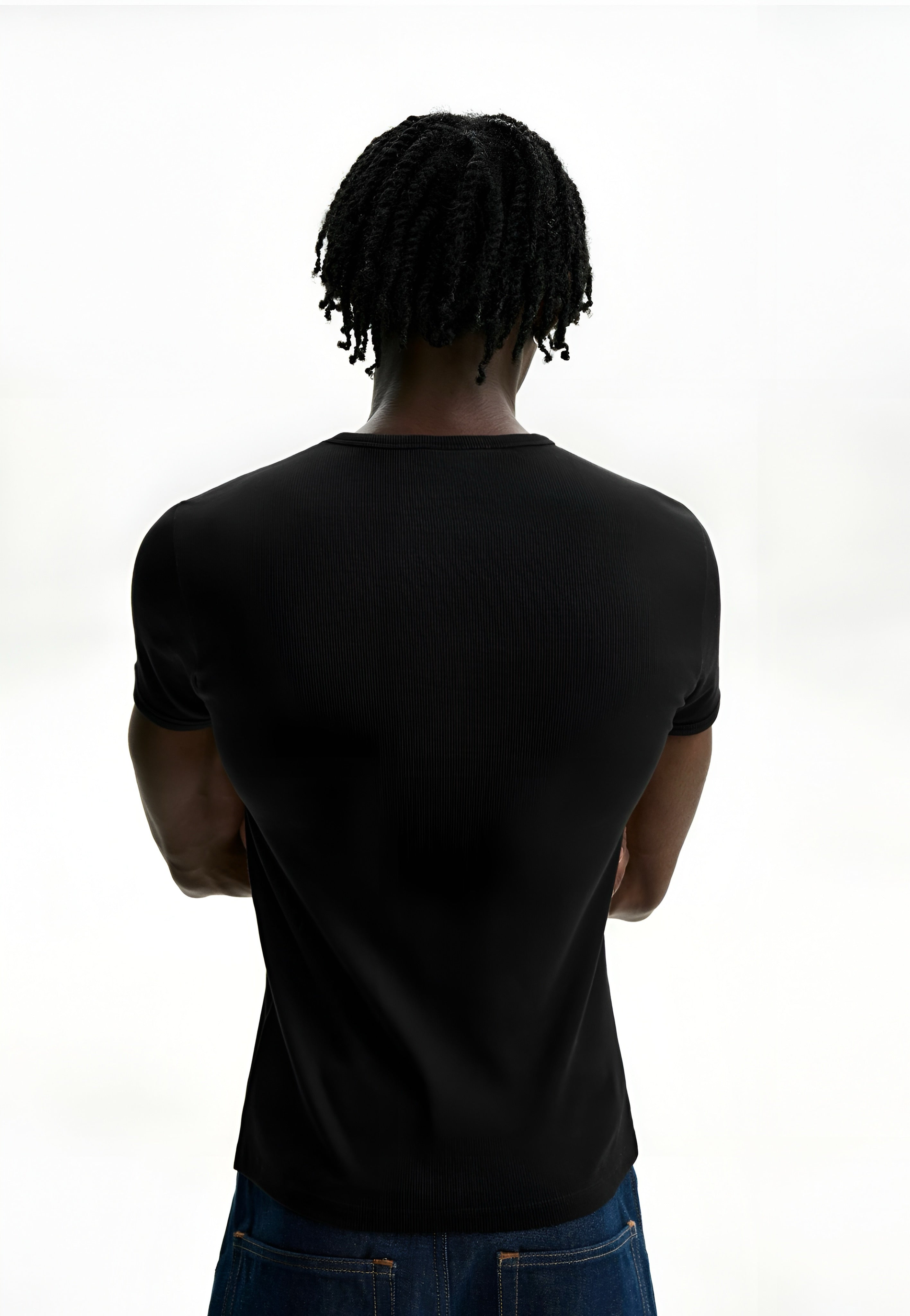 BERSHKA SHORT SLEEVE - BASIC T-SHIRT - BLACK