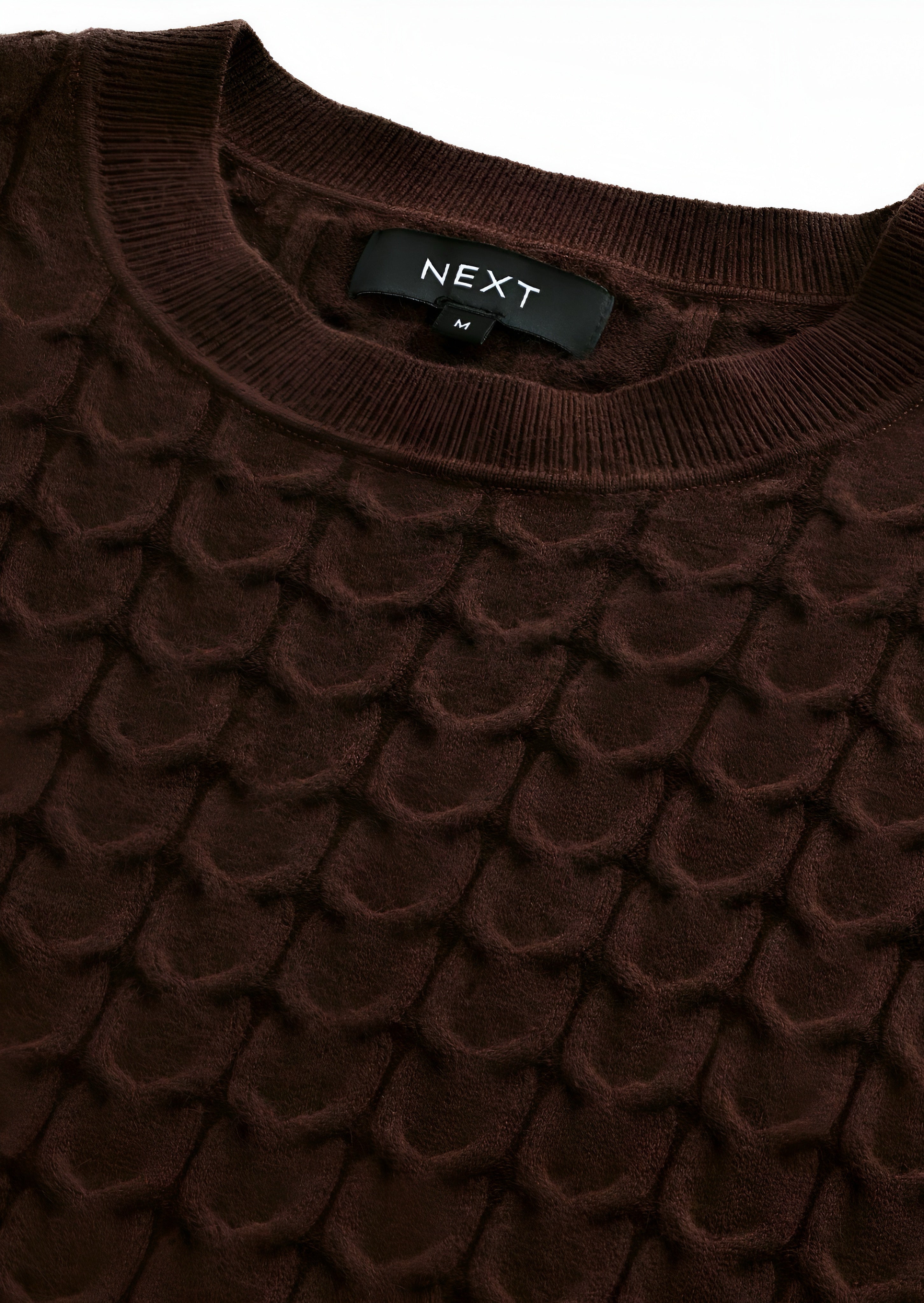 Next - Cable Crew Neck - Regular Fit Sweater - Red Brown