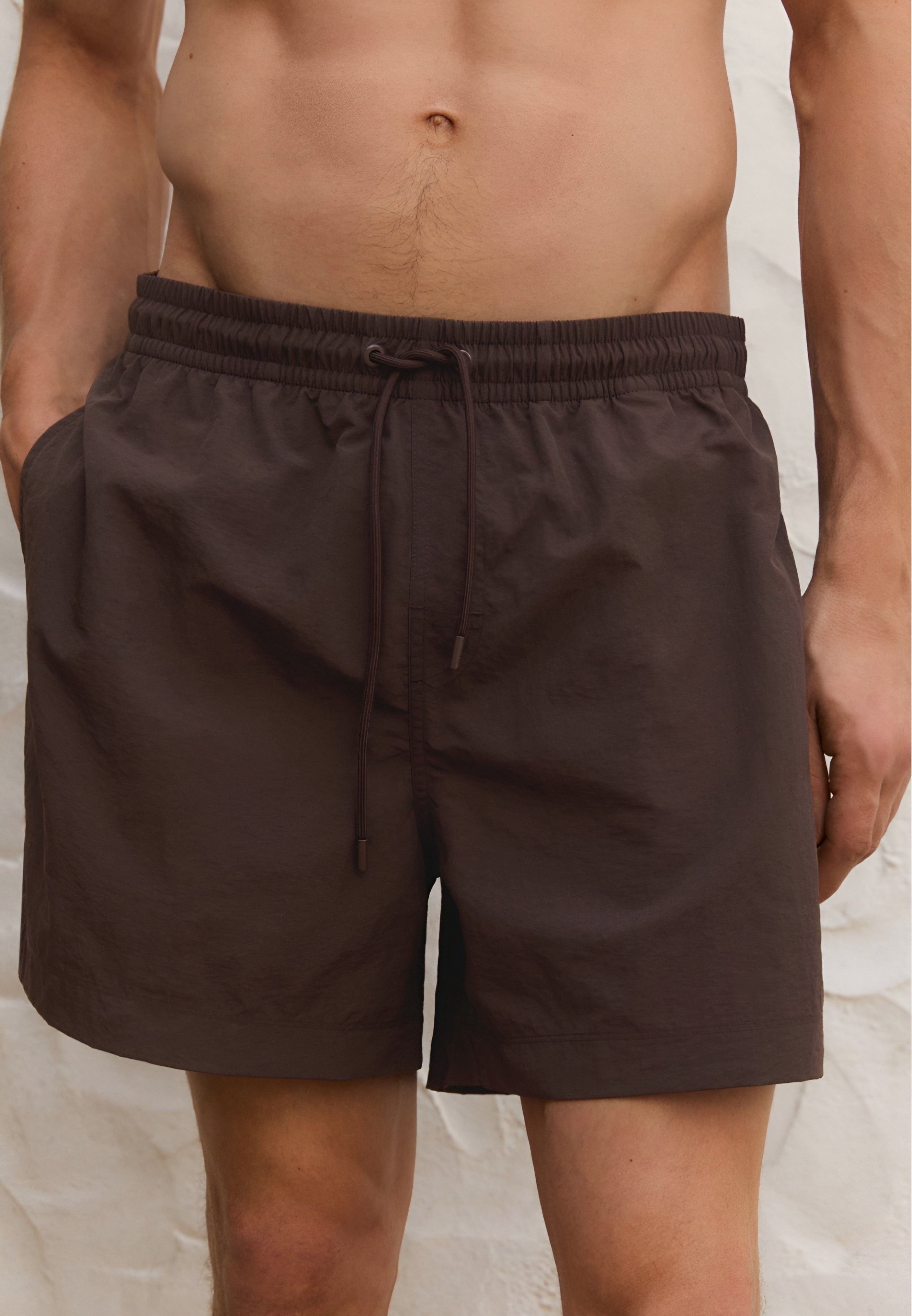 MASSIMO DUTTI PLAIN - SWIM SHORTS - BORDEAUX