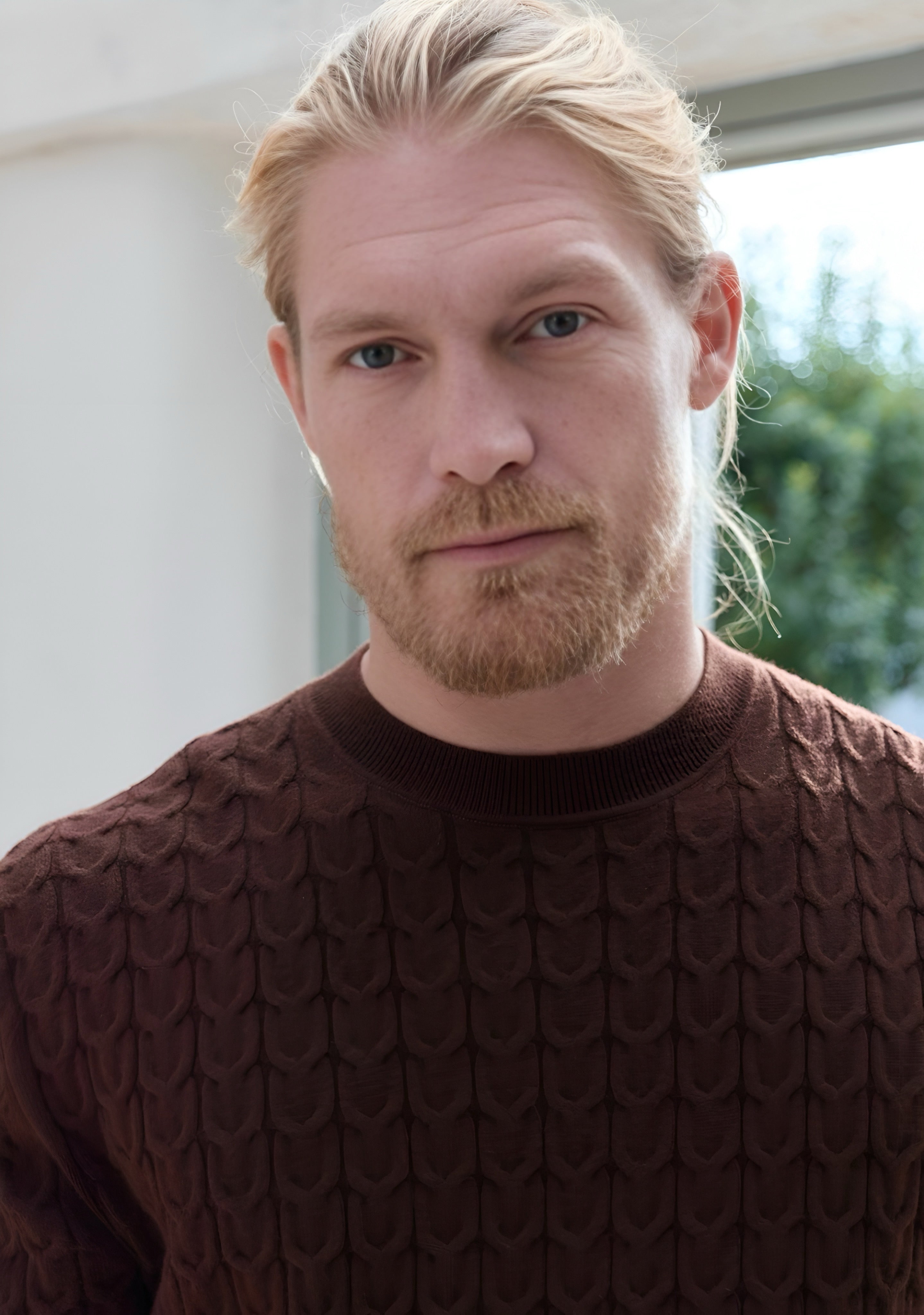 Next - Cable Crew Neck - Regular Fit Sweater - Red Brown