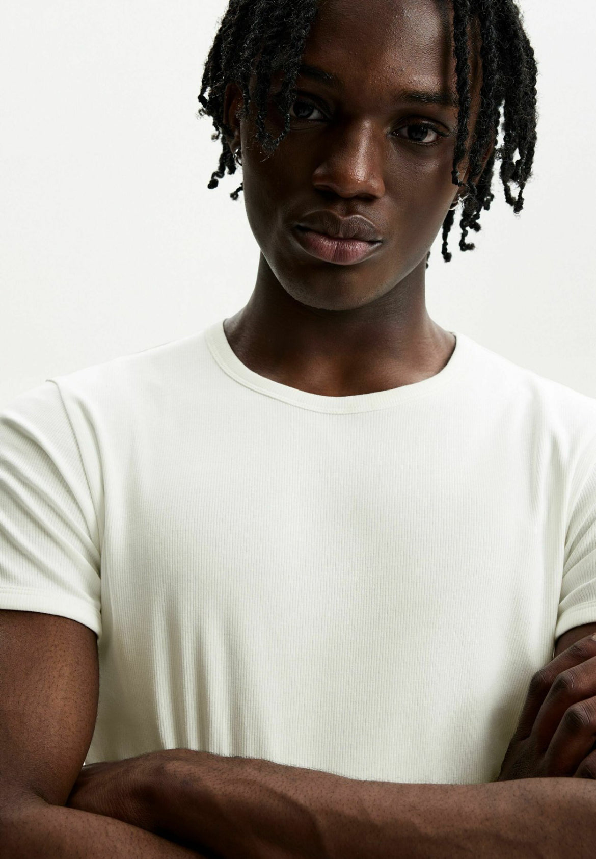 BERSHKA SHORT SLEEVE - BASIC T-SHIRT - WHITE