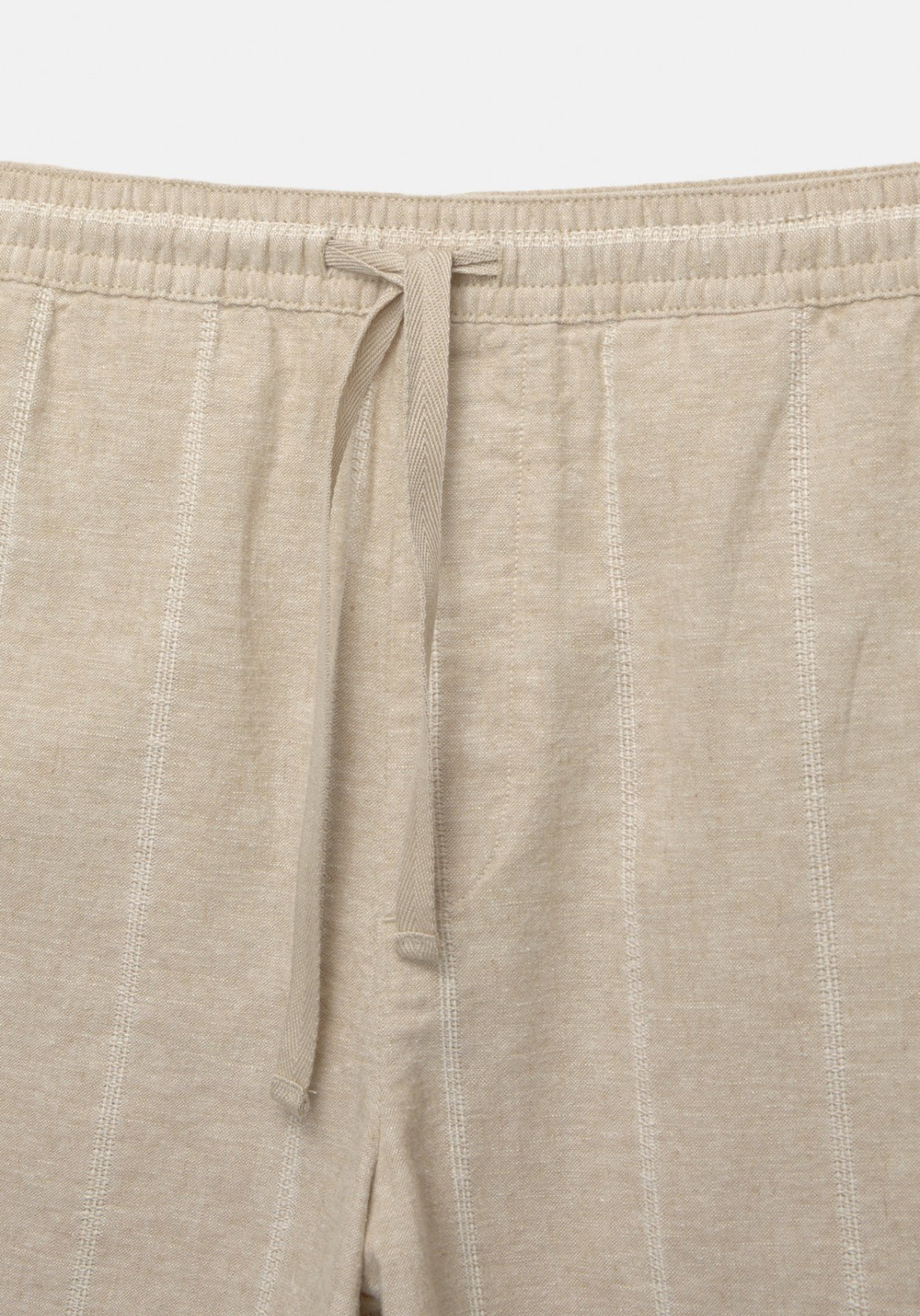PULL&BEAR LINEN BLEND BERMUDA - SHORTS - SAND